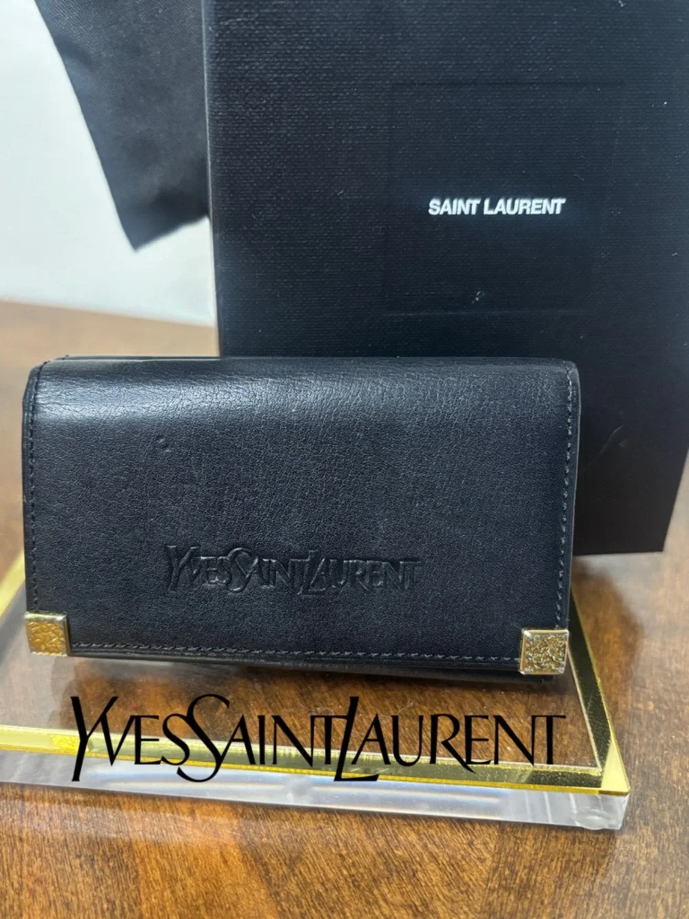 Yves Saint Laurent Black Leather Key & Card Holder Wallet- Full Inclusion - Picture 15 of 16